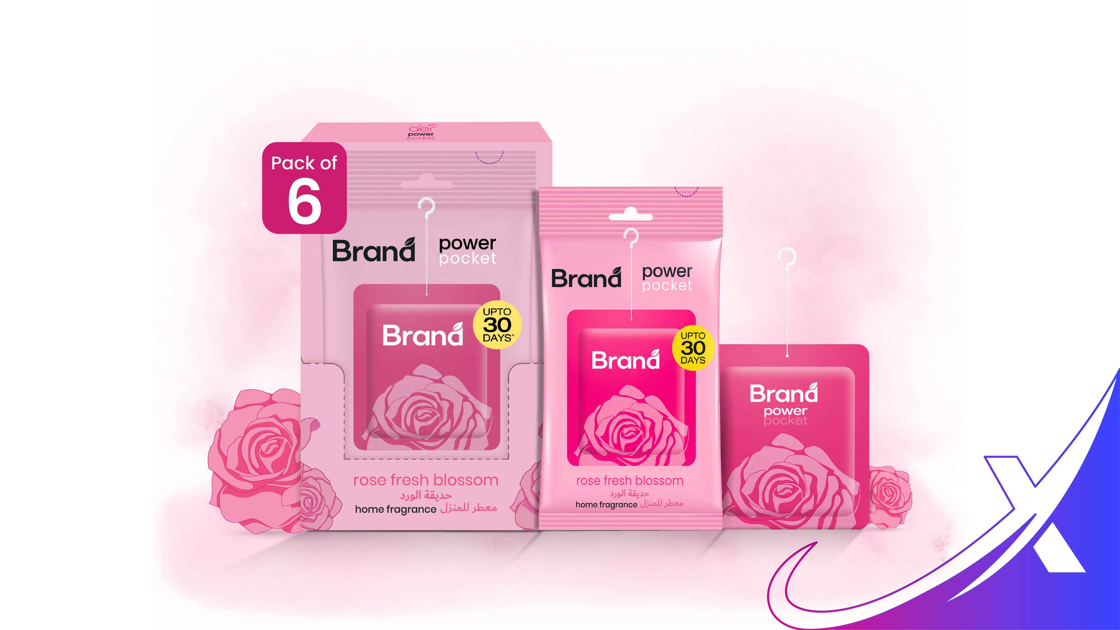 Rose home fragrance pouch packaging design