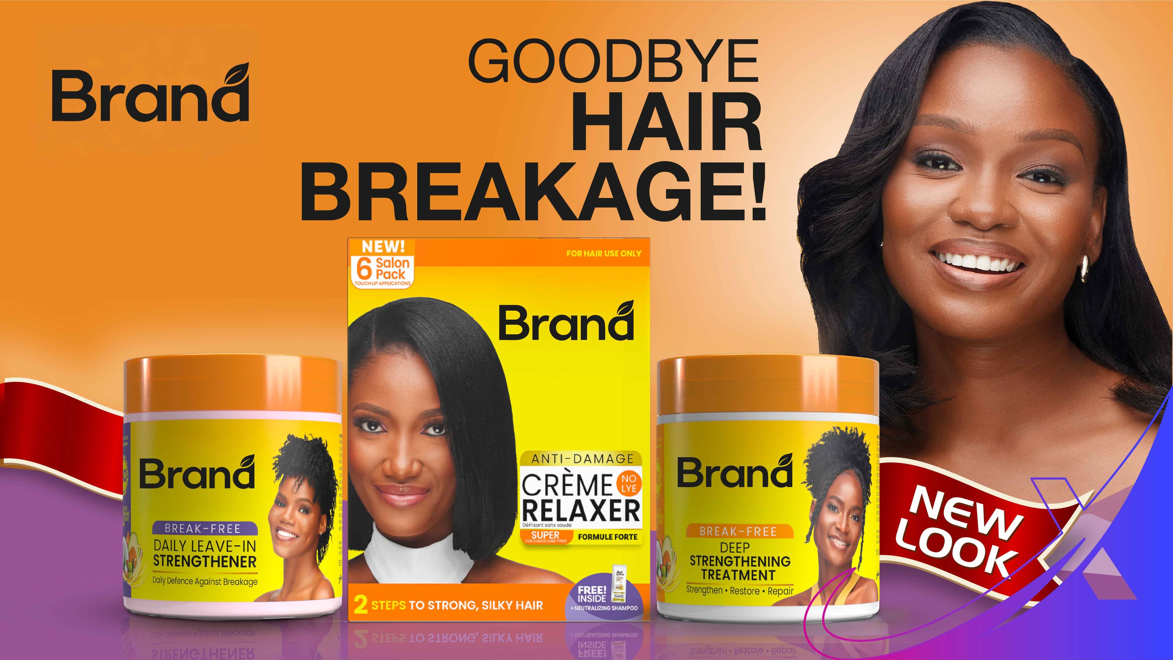 Hair relaxer ad banner design