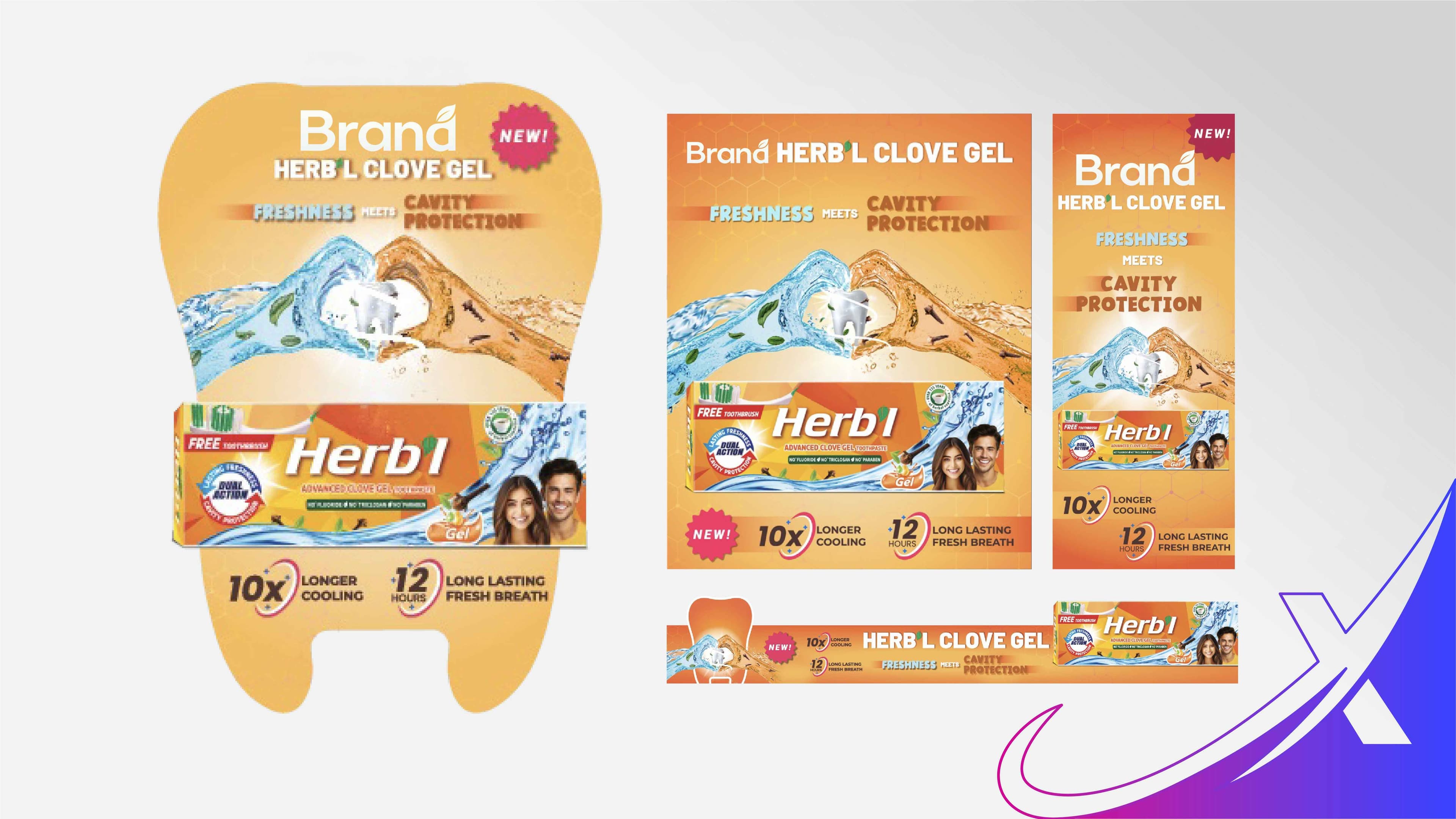 Herbal clove toothpaste packaging design