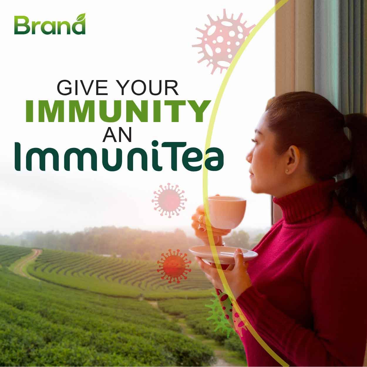 Herbal immunity tea social media post design