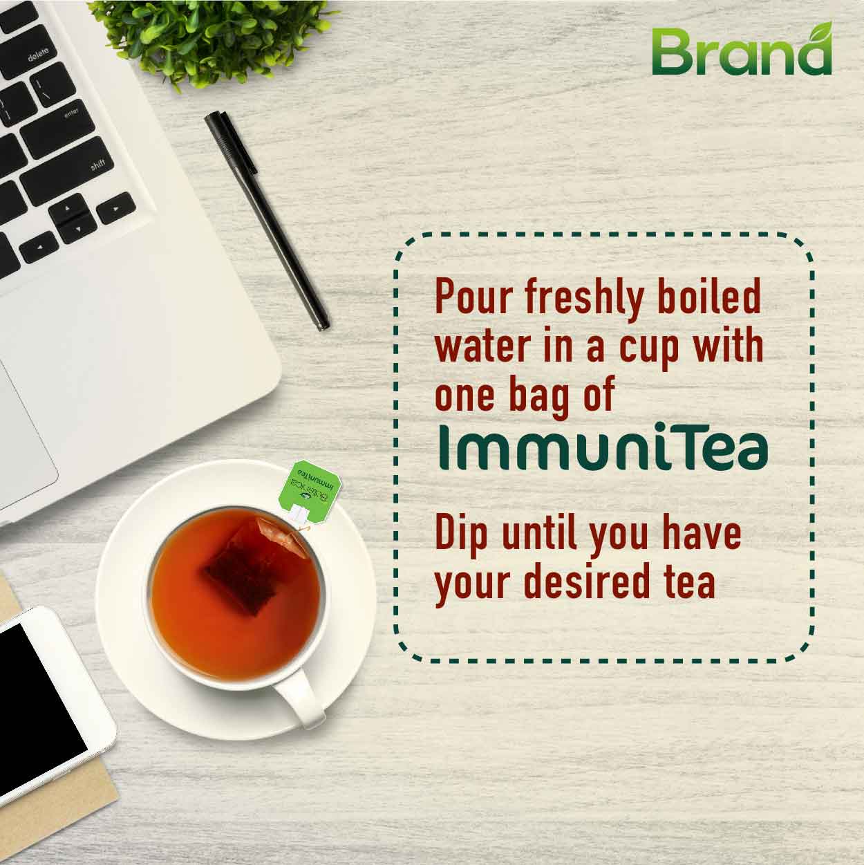 Herbal tea preparation social media post design
