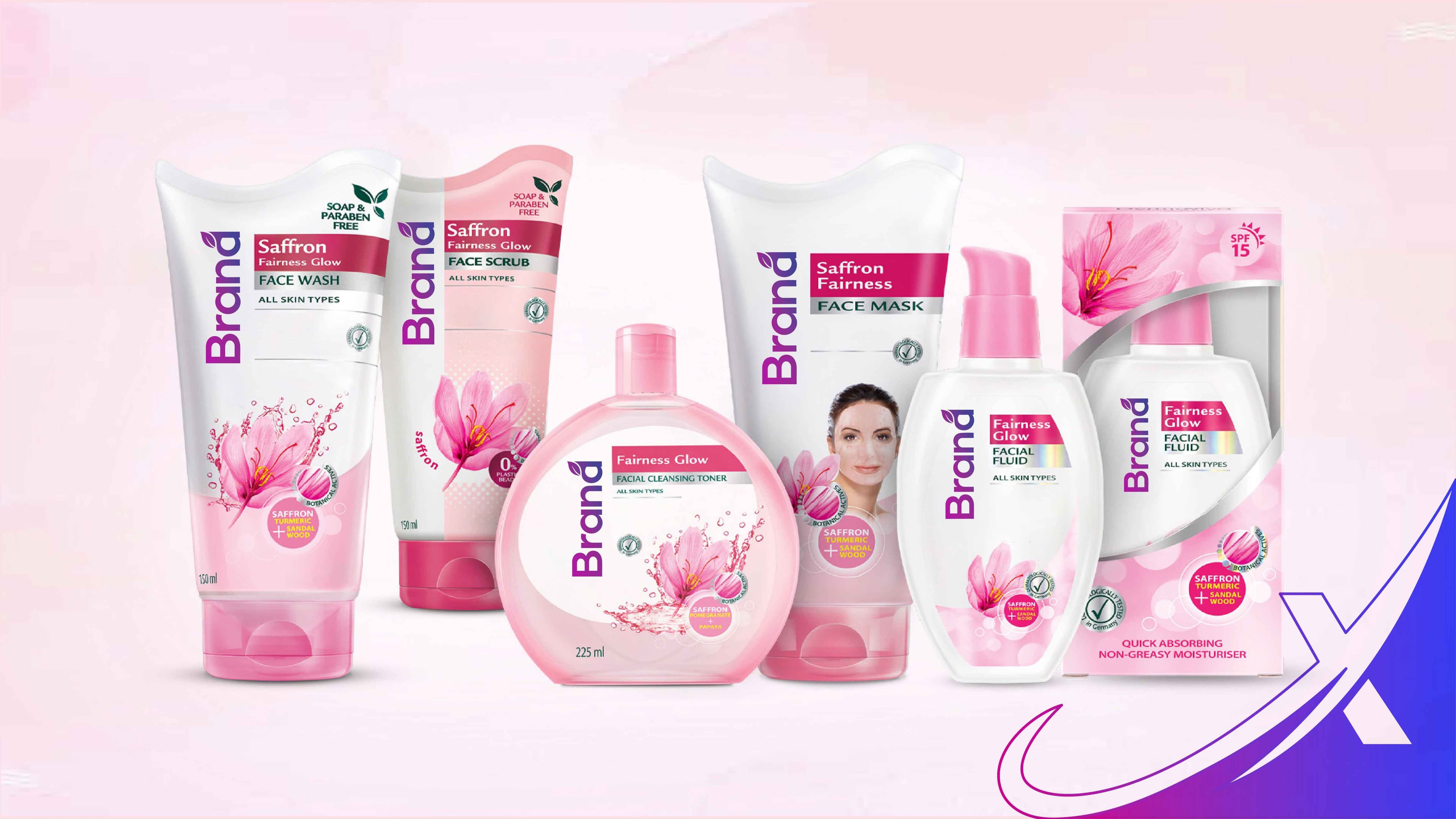 Skincare product range packaging design