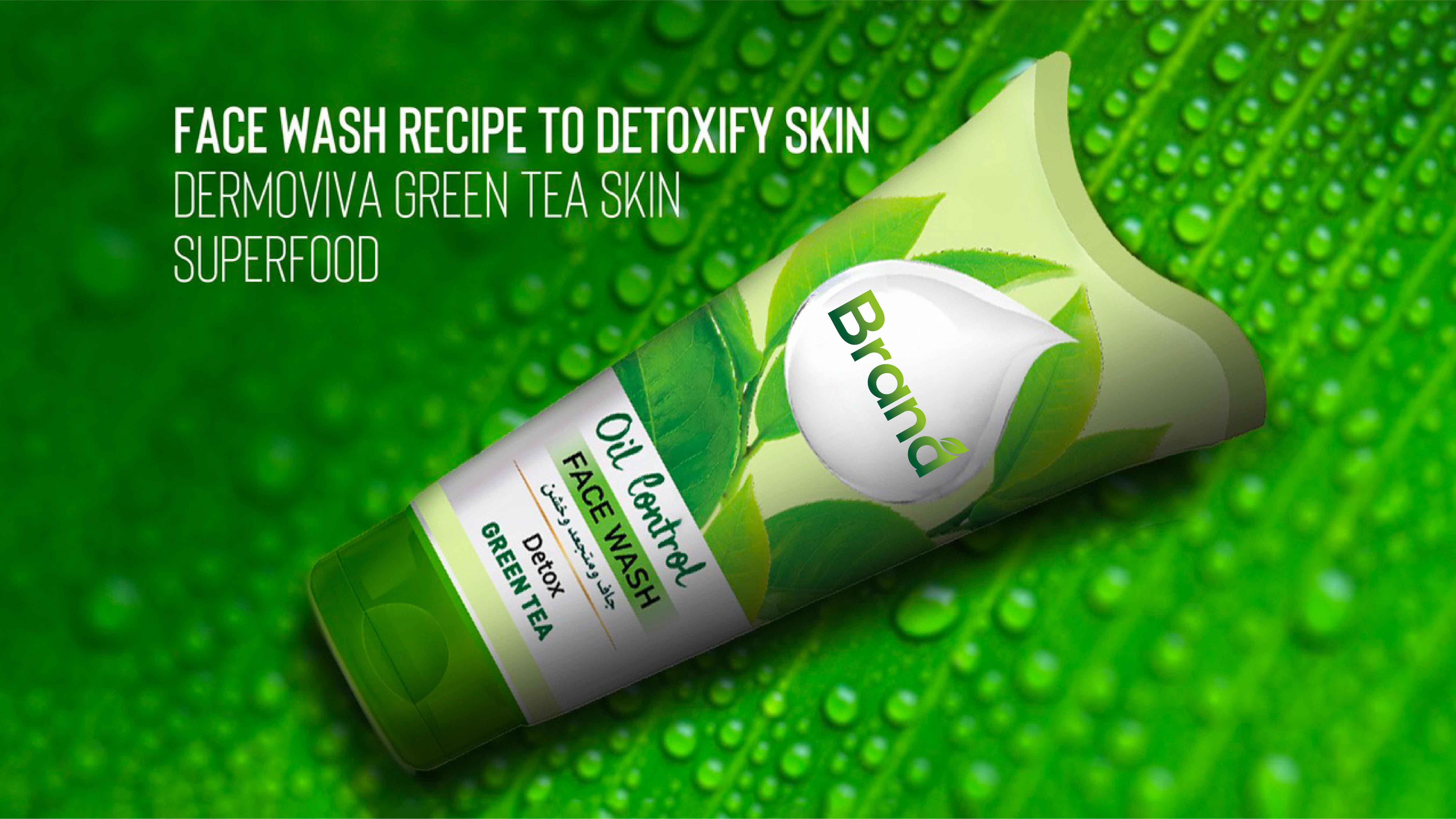 Green tea face wash ad design