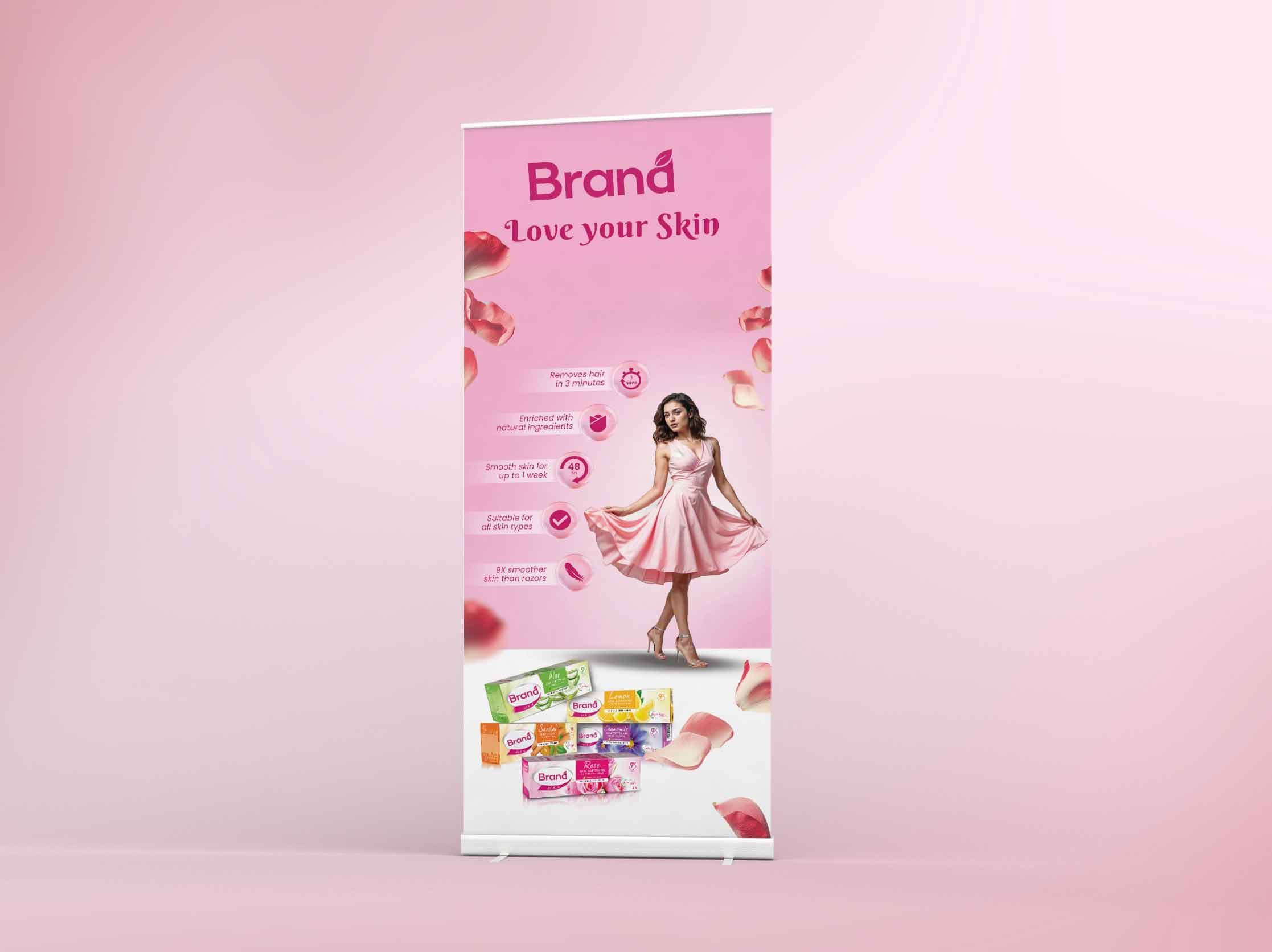 Skincare roll-up banner design