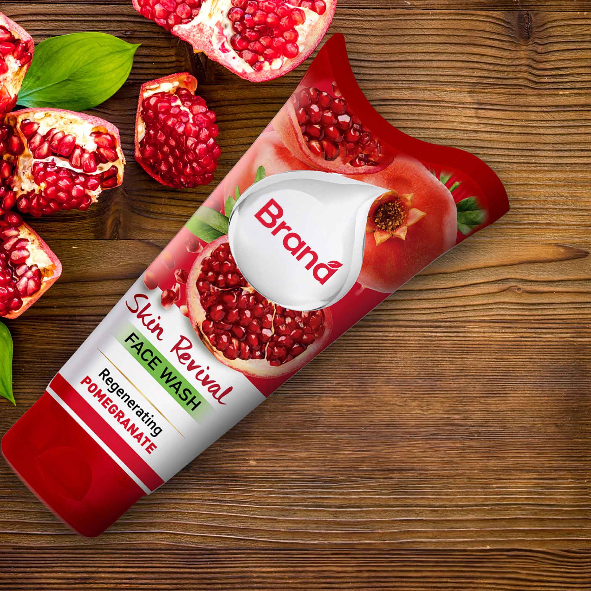 Pomegranate face wash packaging mockup