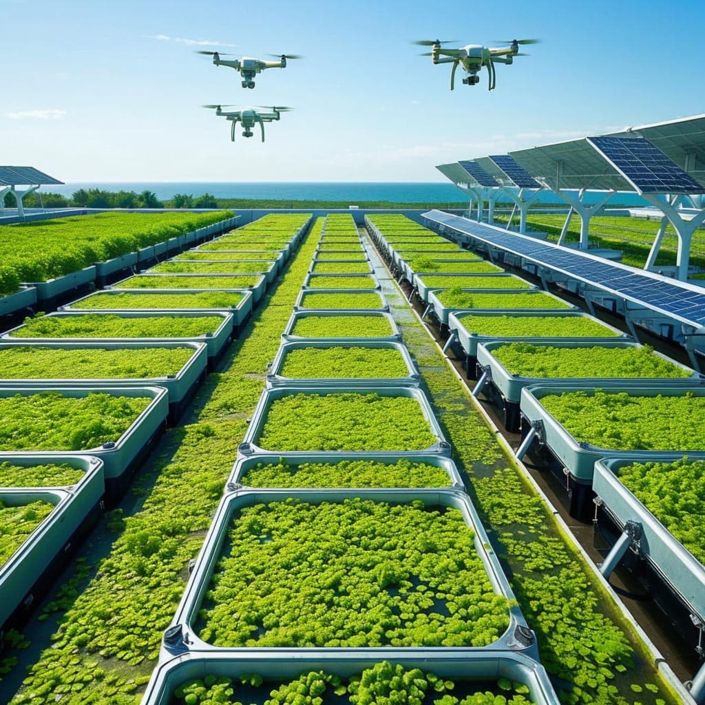 Spirulina farm cultivation